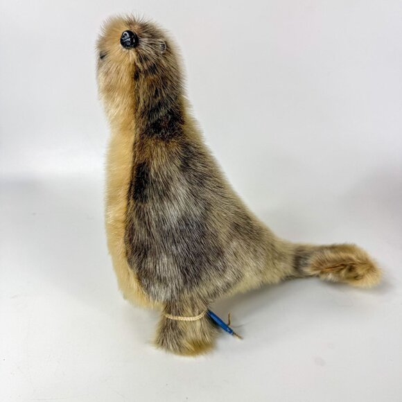 Vintage Genuine Seal Fur Borgen Stuffed Figurine Handmade In Norway 8" - Picture 1 of 9
